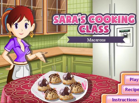sarah cooking class game macarons recipe online